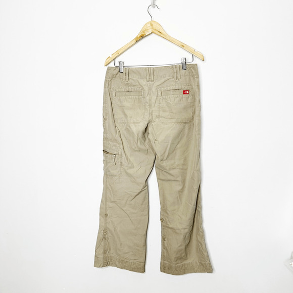 Vintage THE NORTH FACE adjustable cargo pants beige roll up thrashed women's 6 - Picture 6 of 12